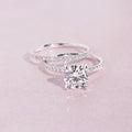 Minimalist Oversized Sparkling Zircon Stack Ring Set, European American Engagement Jewelry view 4