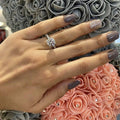 Minimalist Oversized Sparkling Zircon Stack Ring Set, European American Engagement Jewelry view 3
