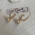 Korean Minimalist Irregular Geometric Pearl Alloy Ear Hook Drop Earrings view 3