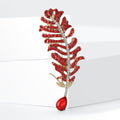 Alloy Rhinestone Feather Brooch Pin For Suit Lapel Clothing Decoration view 3