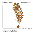 Alloy Rhinestone Feather Brooch Pin For Suit Lapel Clothing Decoration view 6