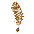 Alloy Rhinestone Feather Brooch Pin For Suit Lapel Clothing Decoration view 5