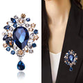 Alloy Crystal Glass Tassel Brooch For Elegant Clothing Accessories view 1