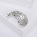 Metal Alloy Rhinestone Phoenix Tail Brooch With Pearl Accent view 5