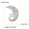 Metal Alloy Rhinestone Phoenix Tail Brooch With Pearl Accent view 6