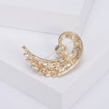 Metal Alloy Rhinestone Phoenix Tail Brooch With Pearl Accent view 3