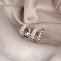 Elegant Luxury C-Shaped Full Rhinestone Alloy Hoop Ear Cuffs For Women Sweet Fashion Earrings view 2