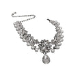 French Luxury Pearl Rhinestone Waterdrop Flower Alloy Choker Necklace view 5