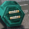 Japanese Style Women's Full Zircon Copper Gold Plated Ring Fashion Finger Jewelry view 2