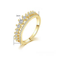 Japanese Style Women's Full Zircon Copper Gold Plated Ring Fashion Finger Jewelry view 5