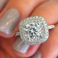 European American Luxury Round Diamond Square Full Pave Zircon Ring Cross Border Jewelry view 1