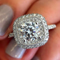 European American Luxury Round Diamond Square Full Pave Zircon Ring Cross Border Jewelry view 2