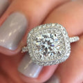 European American Luxury Round Diamond Square Full Pave Zircon Ring Cross Border Jewelry view 3
