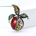 Alloy Enamel Pomegranate Lapel Pin For Women Suits And Coats Brooch view 3