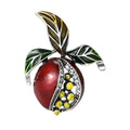 Alloy Enamel Pomegranate Lapel Pin For Women Suits And Coats Brooch view 1