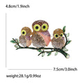 Alloy Rhinestone Three Owl Brooch Pin For Womens Clothing view 6