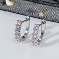 Minimalist Straight Row Cubic Zirconia Ear Cuff Hoop Earrings Fresh Literary Gift Jewelry For Women view 2