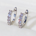 Minimalist Straight Row Cubic Zirconia Ear Cuff Hoop Earrings Fresh Literary Gift Jewelry For Women view 3