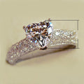 European American Heart Shape Zircon Ring For Women Engagement Party Bridal Fashion Jewelry view 5