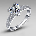 European American Heart Shape Zircon Ring For Women Engagement Party Bridal Fashion Jewelry view 2