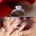 European American Heart Shape Zircon Ring For Women Engagement Party Bridal Fashion Jewelry view 3