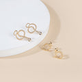 Vintage Micro Pave Rhinestone Snake Ear Cuff Studs Long Alloy Serpent Ear Wrap Clip Earrings view 4
