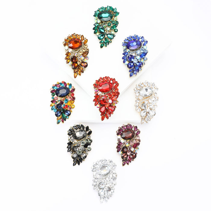 Alloy Rhinestone Glass Brooch For Womens Suits Coats And Shawls