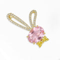 Gold Plated Alloy Crystal Rabbit Brooch For Cute Apparel view 4