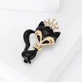 Alloy Rhinestone Crown Fox Brooch Pin For Animal Clothing Decoration view 2