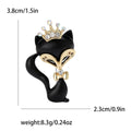 Alloy Rhinestone Crown Fox Brooch Pin For Animal Clothing Decoration view 4