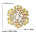 Alloy Pearl Begonia Flower Zircon Brooch Pin For Fashion Apparel view 6