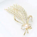 Alloy Zircon Wheat Pearl Brooch Pin For Scarf And Apparel view 3