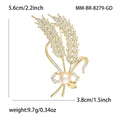Alloy Zircon Wheat Pearl Brooch Pin For Scarf And Apparel view 5