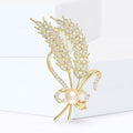 Alloy Zircon Wheat Pearl Brooch Pin For Scarf And Apparel view 2