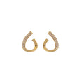 Elegant Korean Gold Alloy Twisted Waterdrop Studs With Micro Pave Zircon Rhinestone Detail Earrings view 5