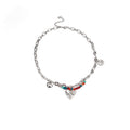 Trendy Color Seed Bead Metal Heart Necklace Cool T Shirt Sweatshirt Collarbone Chain view 5