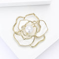 Alloy Enamel Camellia Brooch Pin For Suits Dresses And Apparel view 3