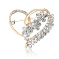Alloy Rhinestone Heart Brooch Pin For Women's Suits And Sweaters view 1