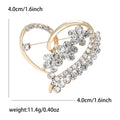 Alloy Rhinestone Heart Brooch Pin For Women's Suits And Sweaters view 6