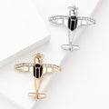 Alloy Airplane Brooch Pin For Fashion Lapel And Anti Exposure Use view 1