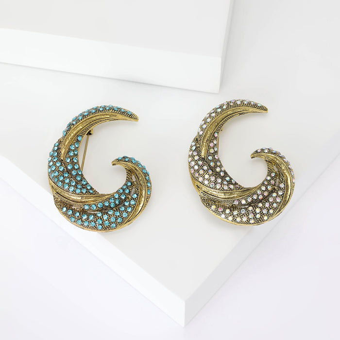 Alloy Rhinestone Geometric Brooch Pin For Sweaters And Scarves