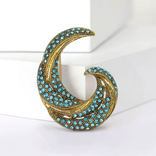 Alloy Rhinestone Geometric Brooch Pin For Sweaters And Scarves