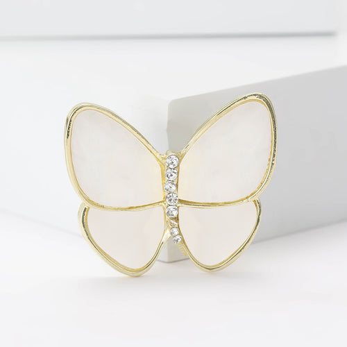Natural Mother Of Pearl Butterfly Brooch For Elegant Women's Apparel