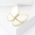 Natural Mother Of Pearl Butterfly Brooch For Elegant Women's Apparel view 3