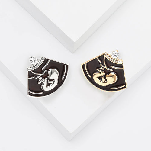 Alloy Vintage Fetus Brooch Pin For Creative Medical Jewelry