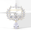 Copper Zircon Olive Branch Brooch For Elegant Coat And Suit view 3