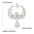 Copper Zircon Olive Branch Brooch For Elegant Coat And Suit view 5