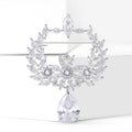 Copper Zircon Olive Branch Brooch For Elegant Coat And Suit view 4