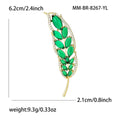 Alloy Zircon Leaf Brooch Pin For Simple Apparel Decoration view 5