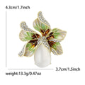 Alloy Enamel Cat Eye Plant Brooch With Rhinestones For Cardigans view 6